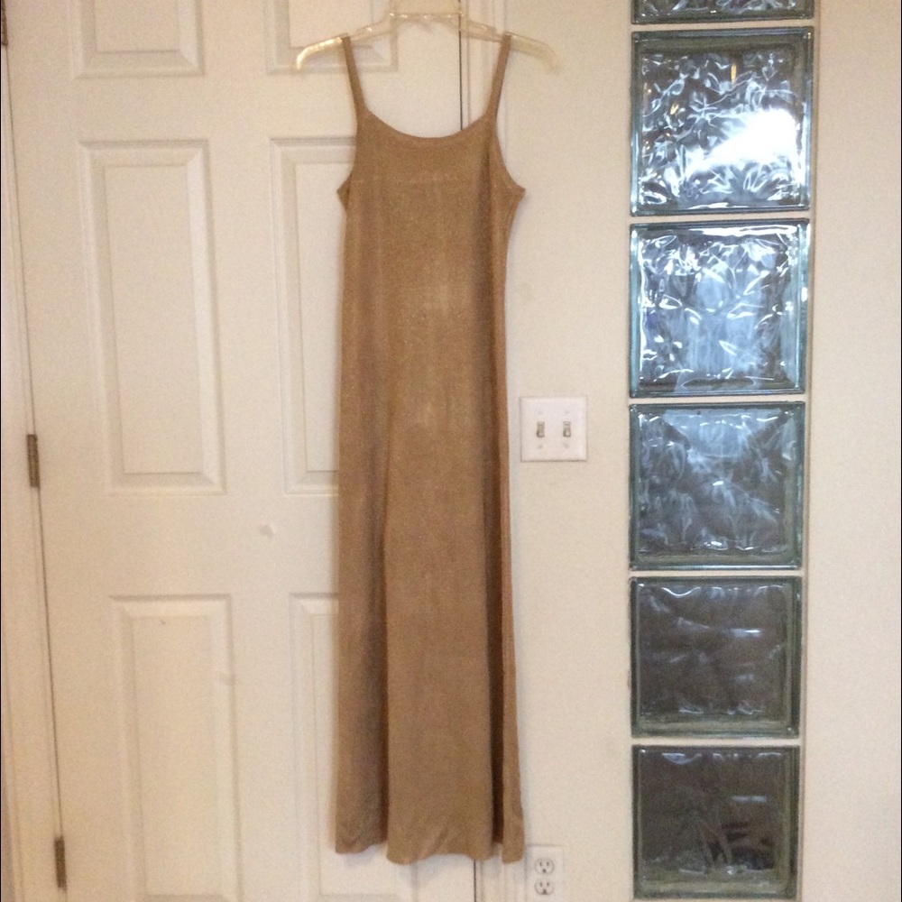 Gold  Metallic Evening Dress /matching Cardigan